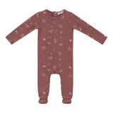 Baby onesie with a subtle pattern on a white background