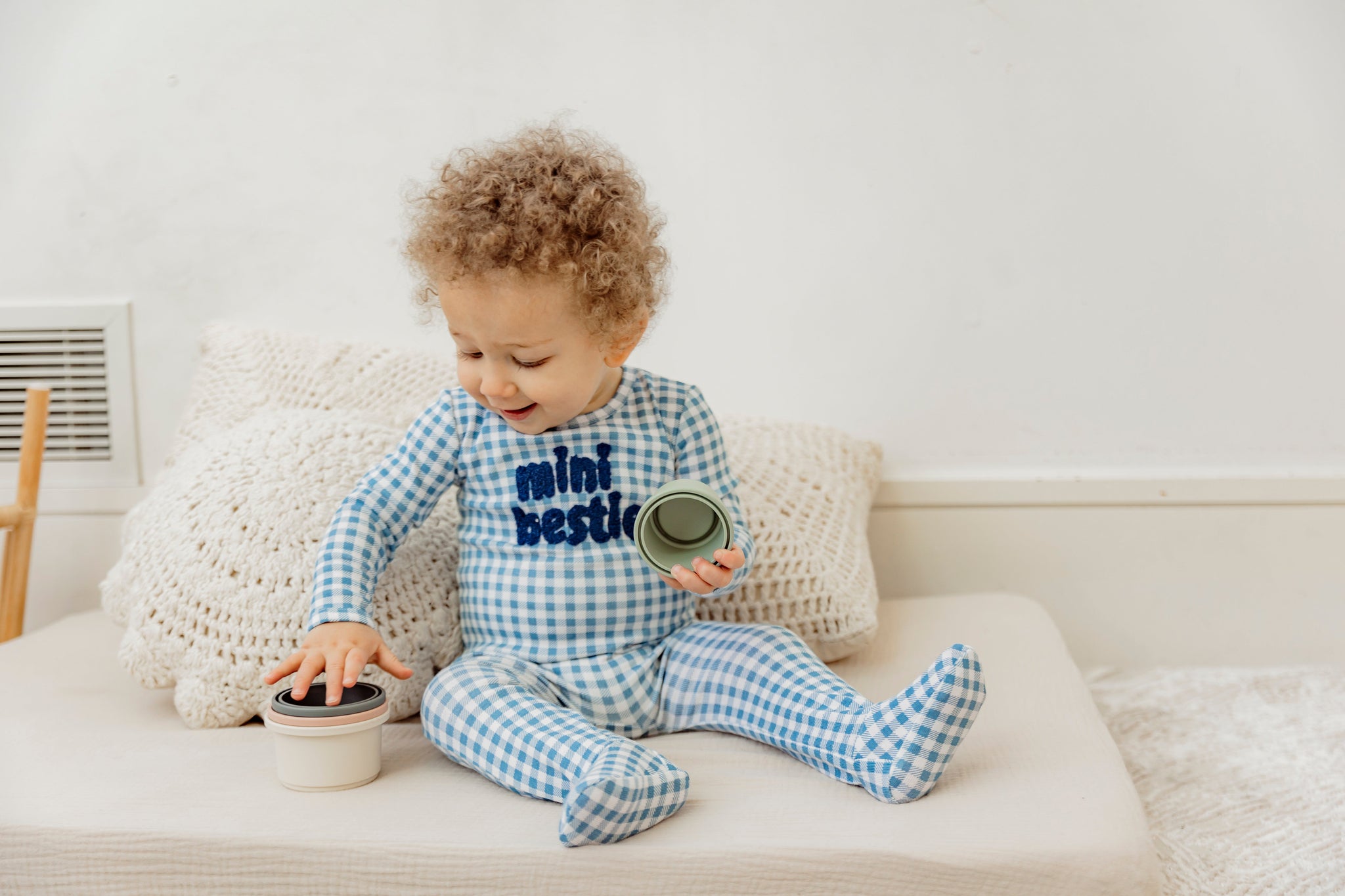 Checkered Mini Bestie Onesie