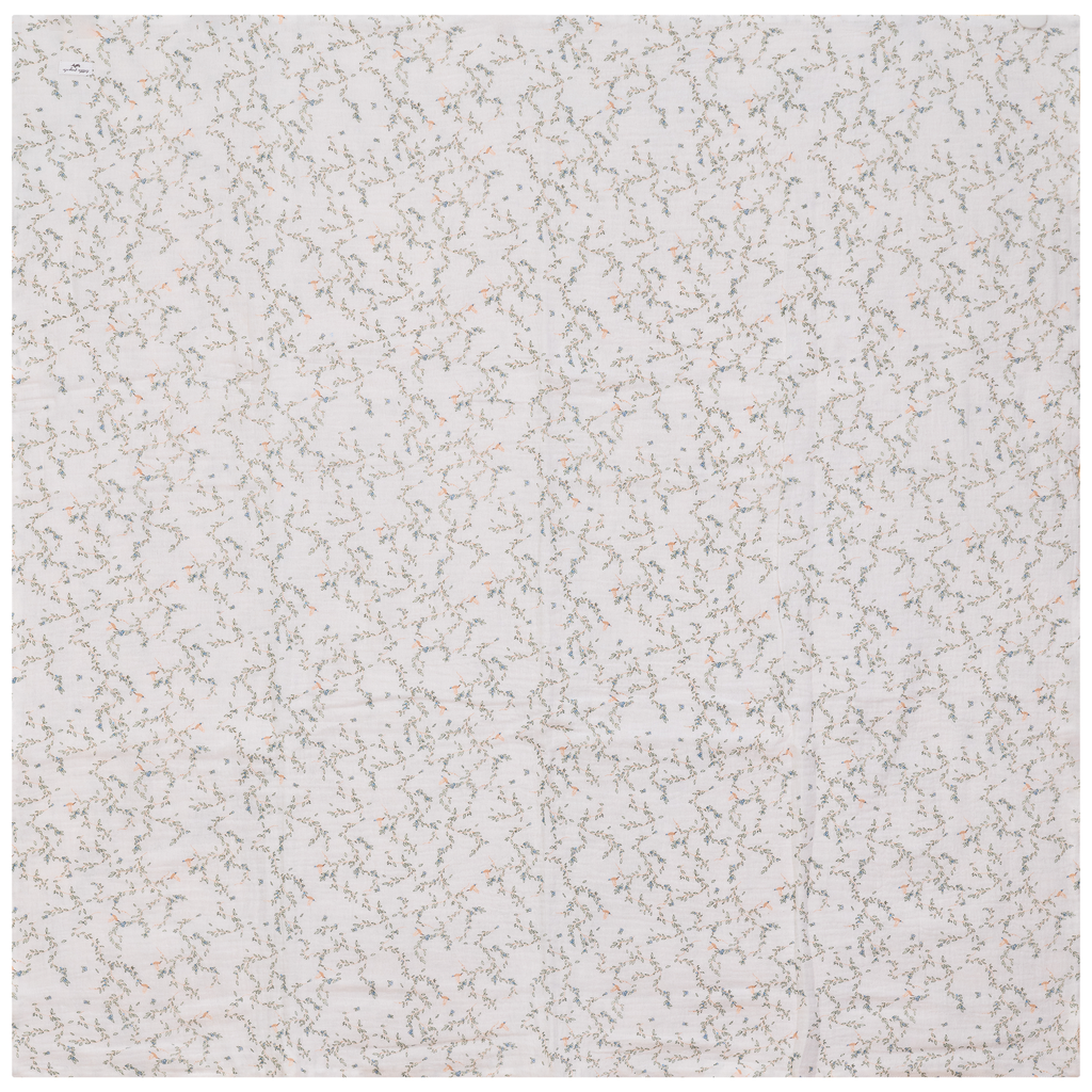 Leaves and Bird Print Swaddle