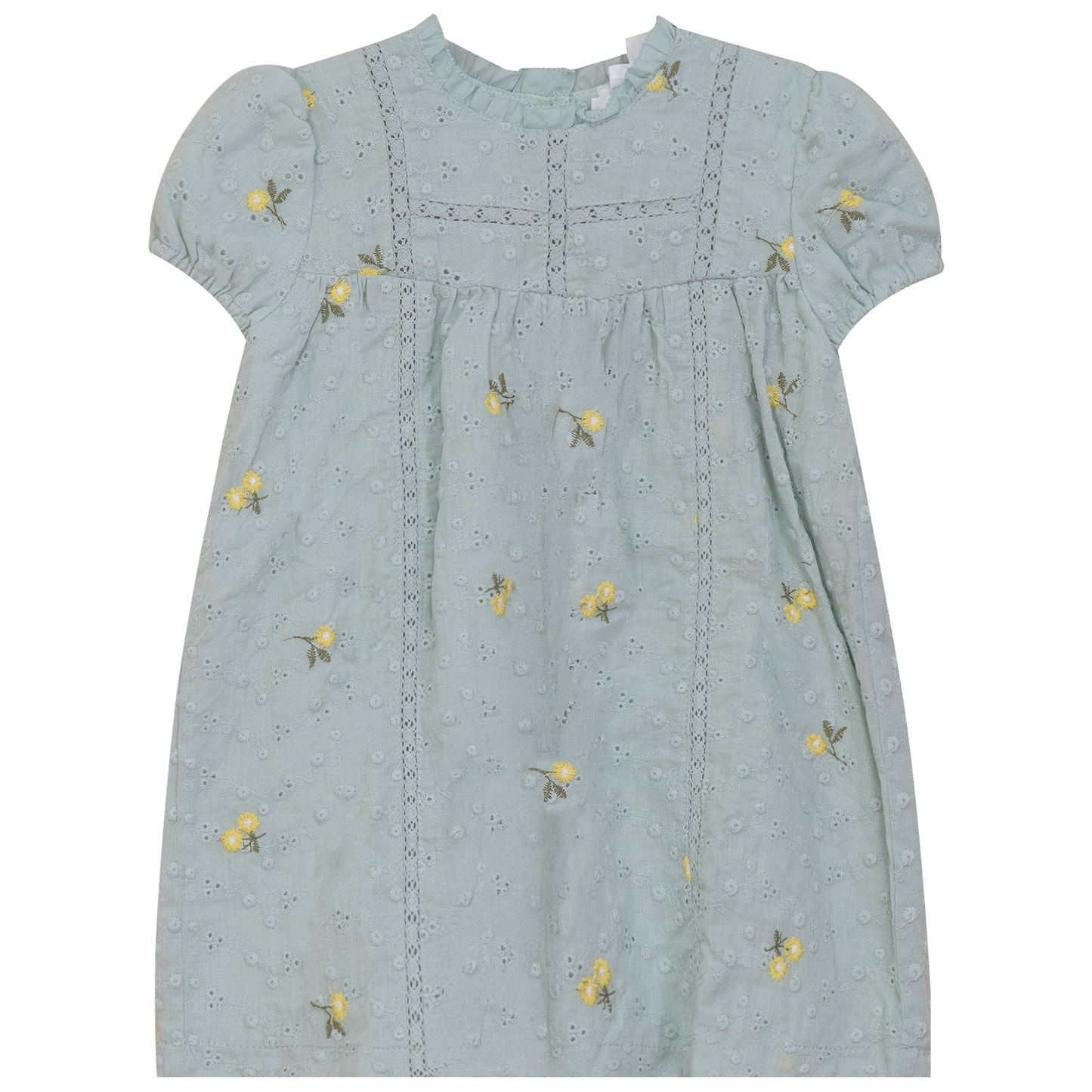 Lace Trim Flower Print Dress