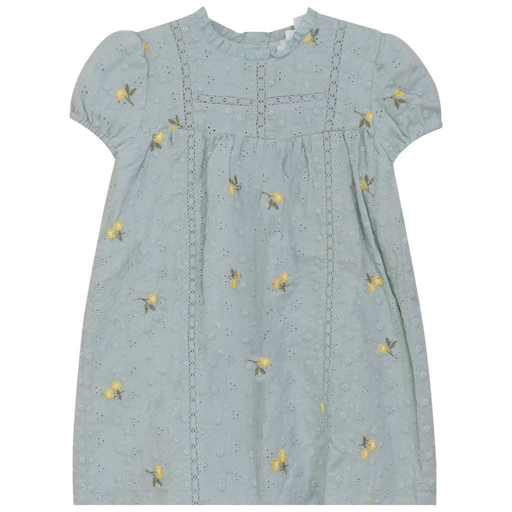 Lace Trim Flower Print Dress