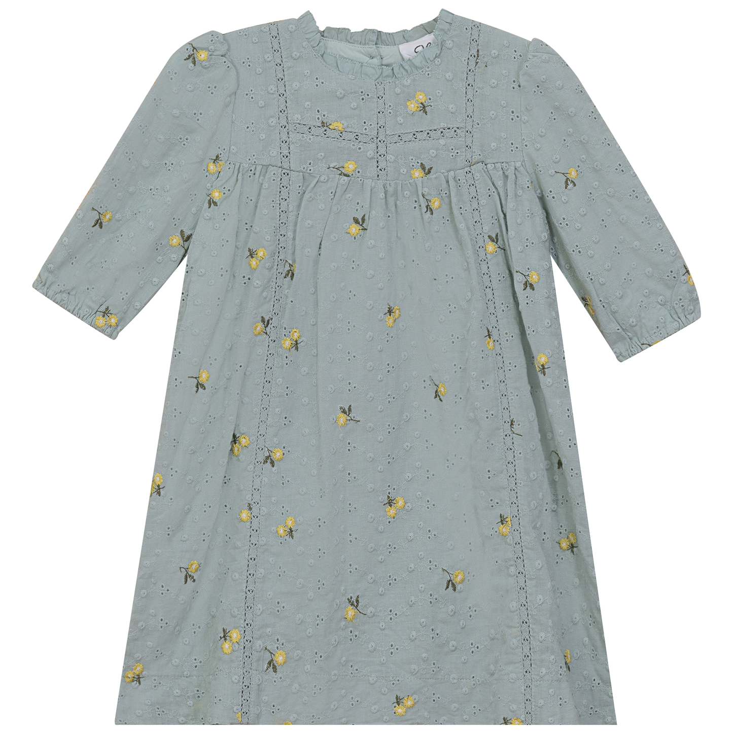 Lace Trim Flower Print Dress