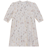 Lace Trim Flower Print Dress