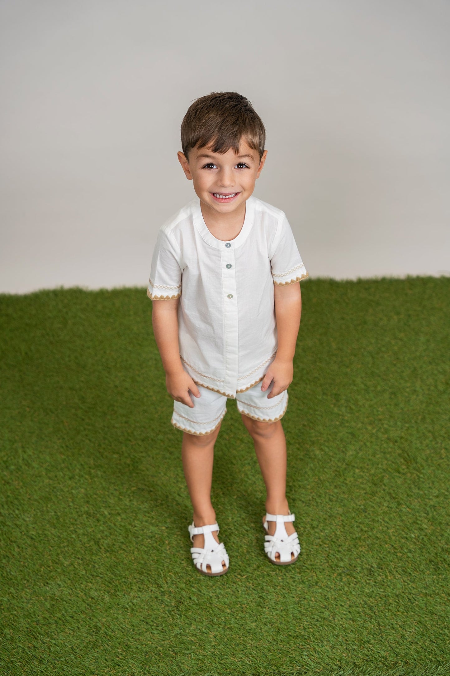Cotton Little Boys Top and Bottom Summer Set