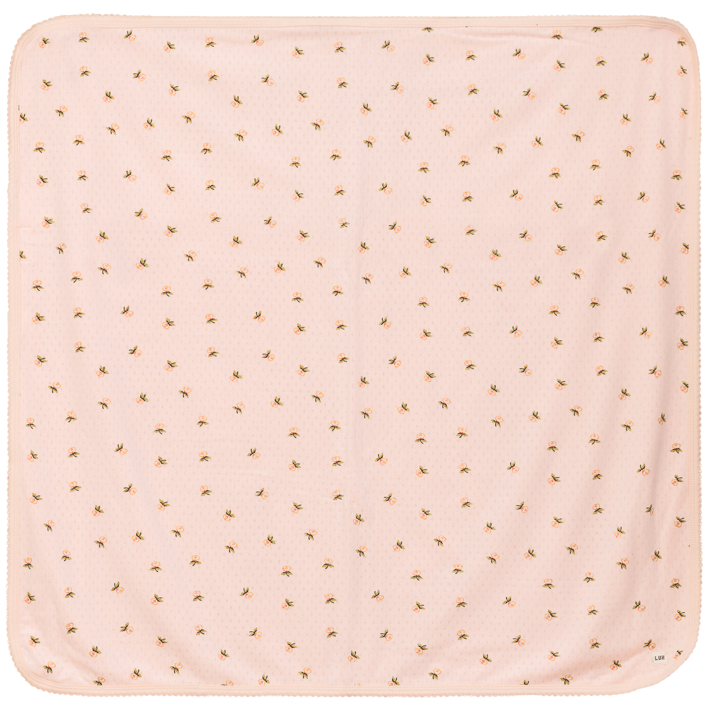 Floral Print Pointelle Blanket