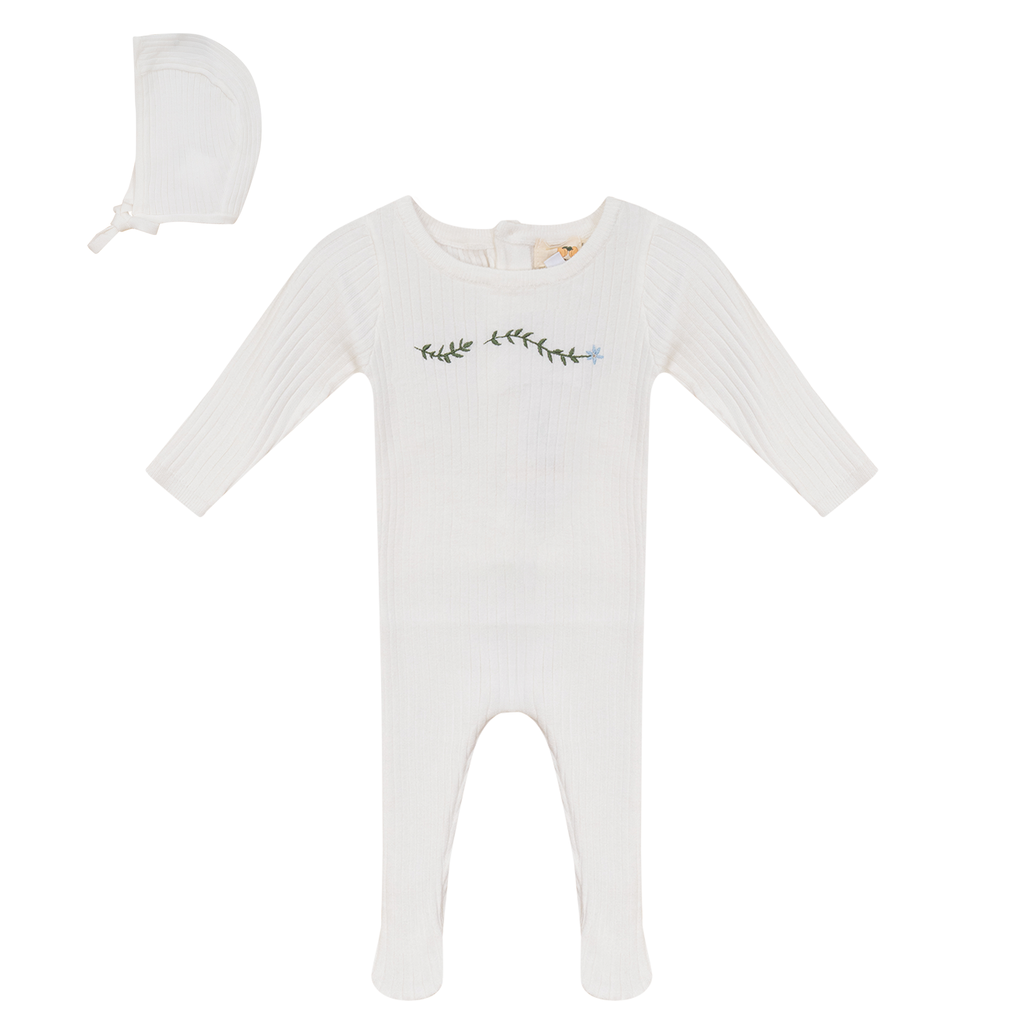 Rib Knit Stretchie and Bonnet