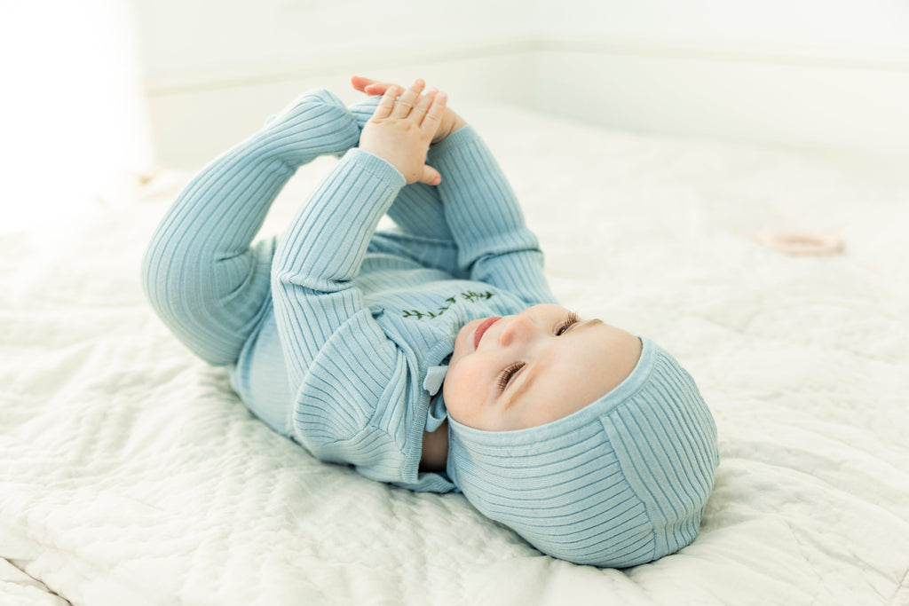 Rib Knit Stretchie and Bonnet