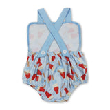 Three Little Tots Light blue straps popsicle baby boy 4th of july romper, additional product photo