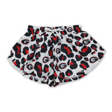 Red leopard G kids girls team active summer YOGA shorts