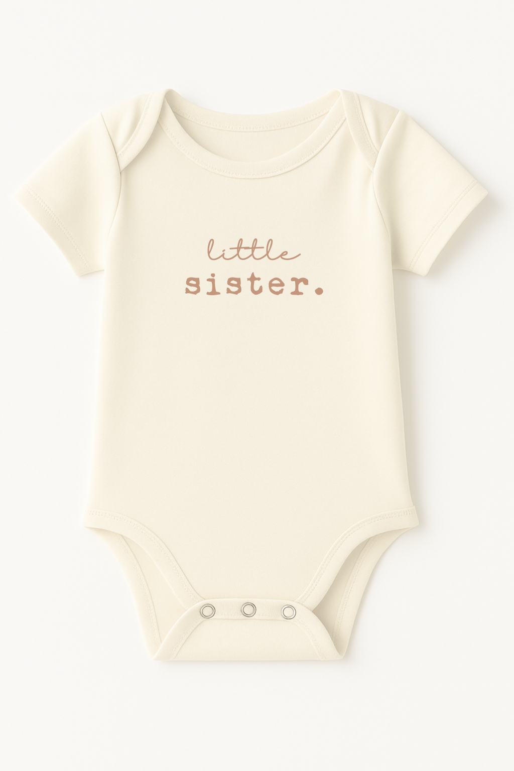 Three Little Tots Little Sister Clay Organic Cotton Short Sleeve Baby Bodysuit