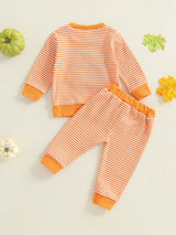Fall Halloween Pumpkin Sweatshirt with Matching Bottoms