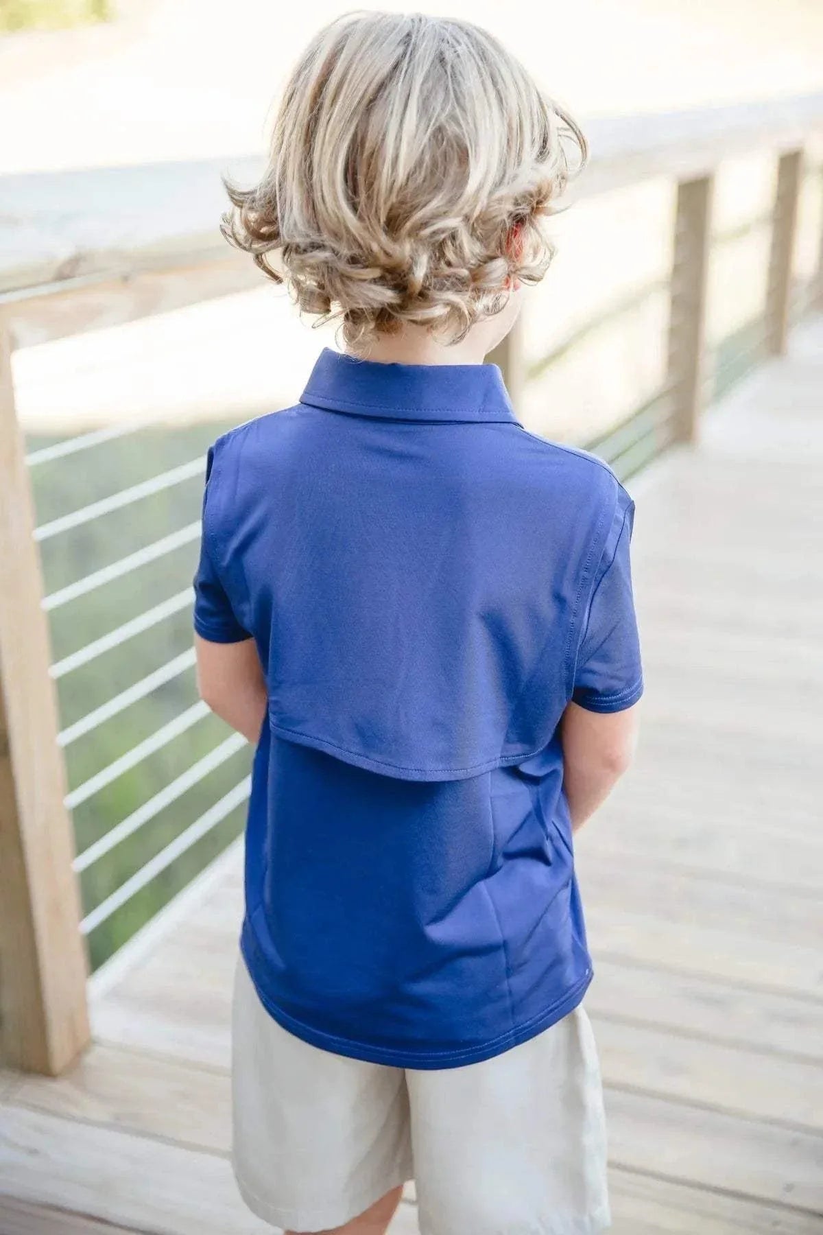 Three Little Tots Saltwater Boys Company - Navy Offshore Fishing Polo, additional view