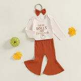 These Rolls Are Homemade Thanksgiving Onesie with Bell Bottoms and Headband Bow