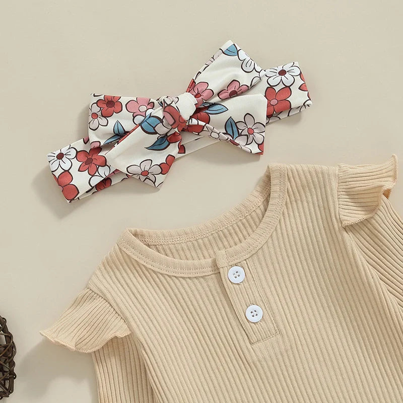 Flower Power Long Sleeve Top and Bell Bottom Set