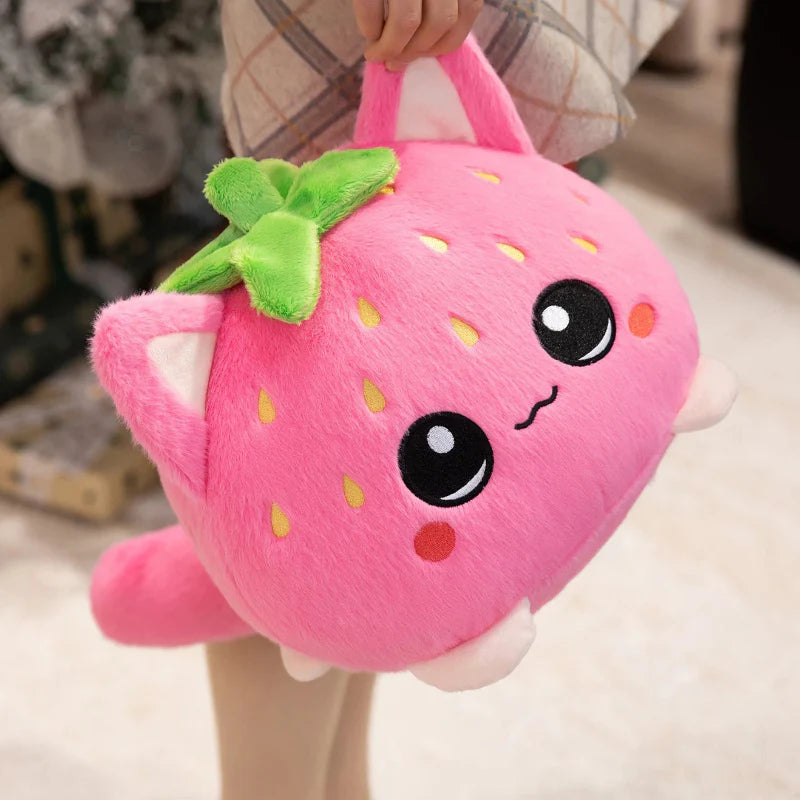 Kawaii Strawberry Cat Plushie | Three Little Tots