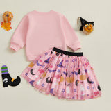 Halloween Girl Boo Cute Ghost Sweatshirt with Matching Skirt