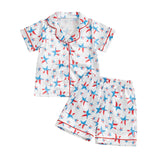 4th of July Stars and Stripes Kids Patriotic Pajamas Set