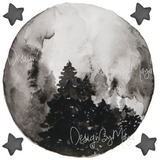 "I Love You to the Moon and Back" - Full Moon and Stars - Fabric Nursery Wall Art Decals