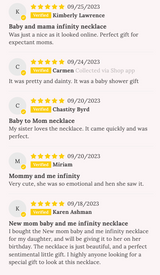 Twins! New mom baby and me infinity necklace, Congratulations baby gift, pregnancy gift, baby shower & gender reveal gift!