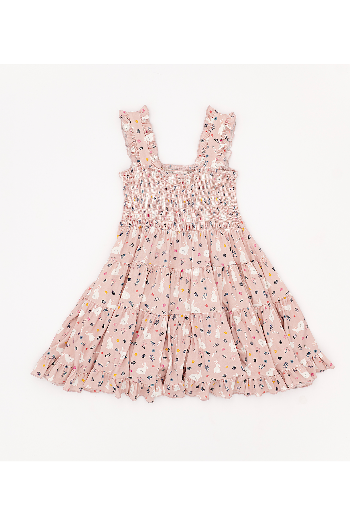 Pink floral dress on a white background