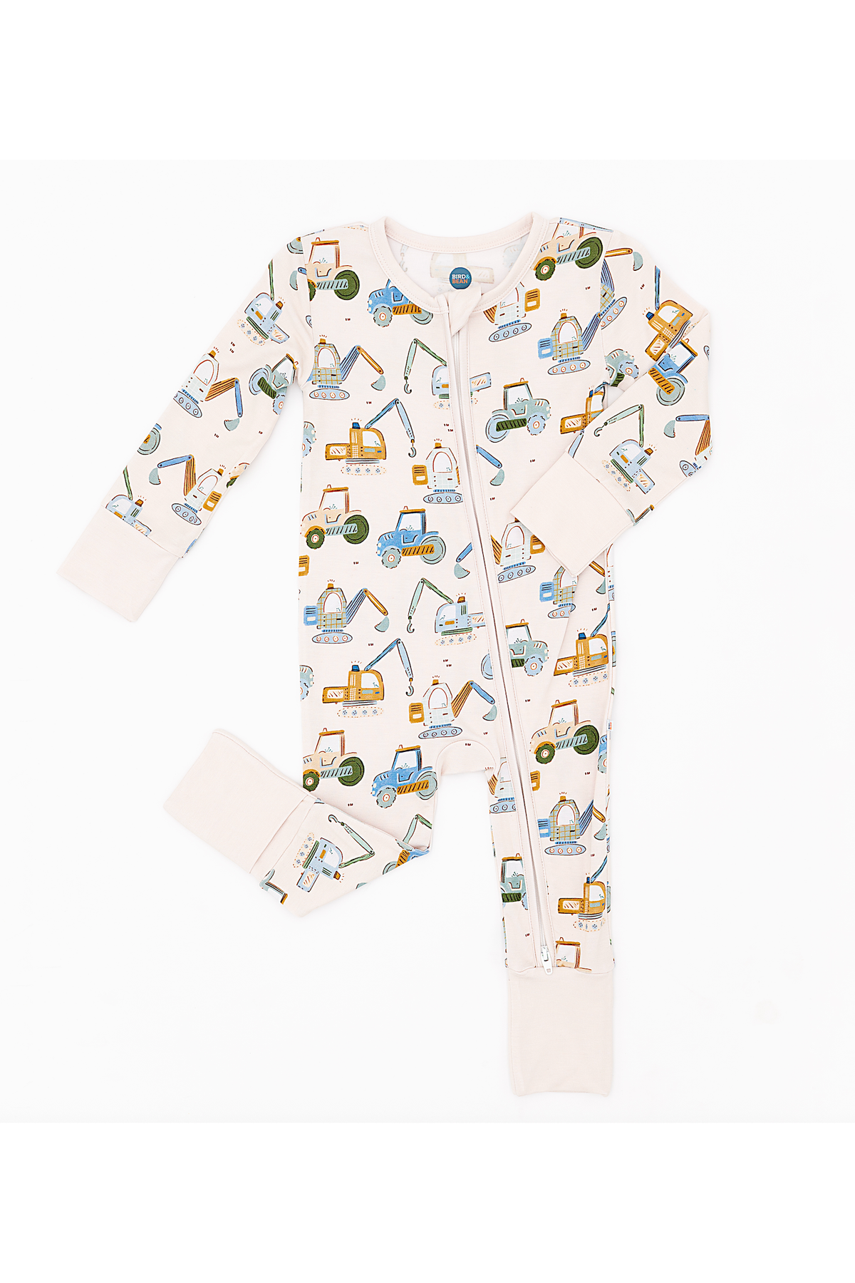 Bamboo One Piece Zip Pajama -Little Builder