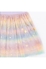 Three Little Tots Preorder Bamboo Tulle Dress - Rainbow Ombre Twinkle, alternate angle
