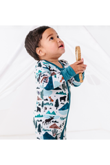 Bamboo One Piece Zip Pajama - Into the Wild