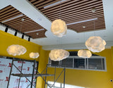 Creative White Cotton Cloud Pendant Lamp - Perfect for Kids' Room, Coffee Room, and Girl's Bedroom Decor - LED Hanging Lights with Unique Lightning Design