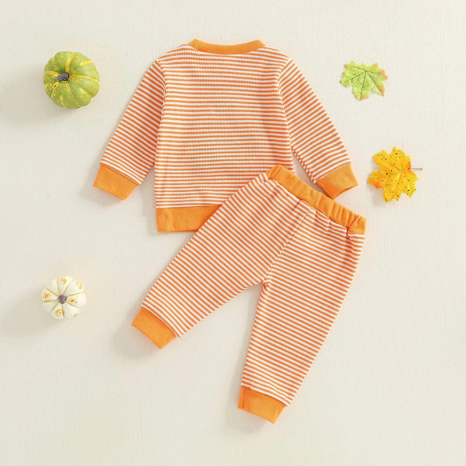 Fall Halloween Pumpkin Sweatshirt with Matching Bottoms