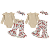 Flower Power Long Sleeve Top and Bell Bottom Set