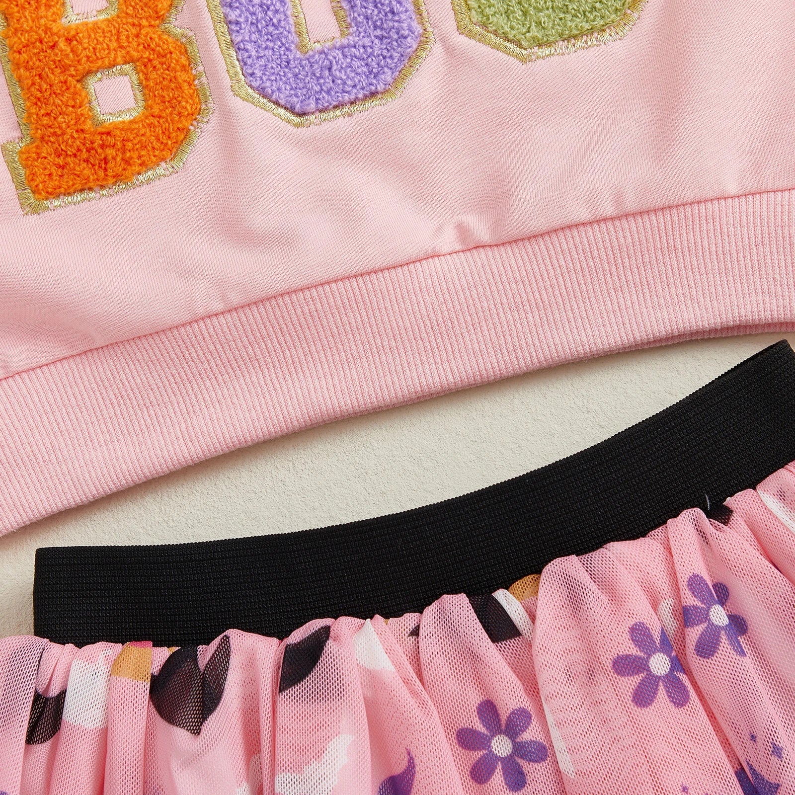 Halloween Girl Boo Cute Ghost Sweatshirt with Matching Skirt