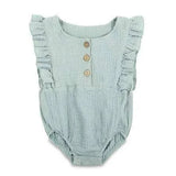 Three Little Tots Seafoam Organic Baby Romper