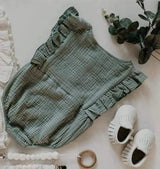 Three Little Tots Seafoam Organic Baby Romper, additional product photo