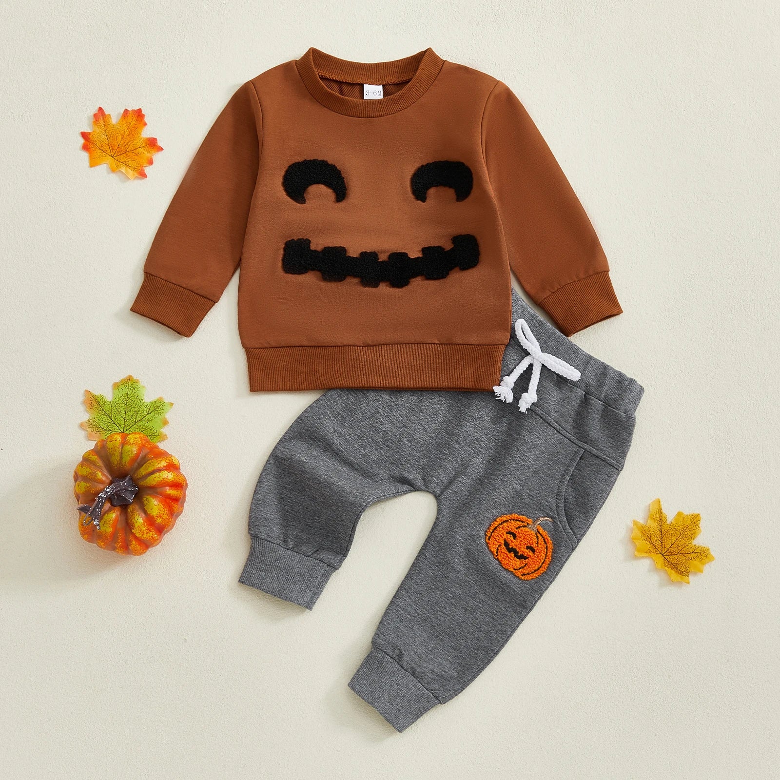 Little Pumpkin Sweatshirt with Matching Bottoms