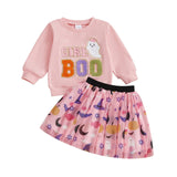 Halloween Girl Boo Cute Ghost Sweatshirt with Matching Skirt