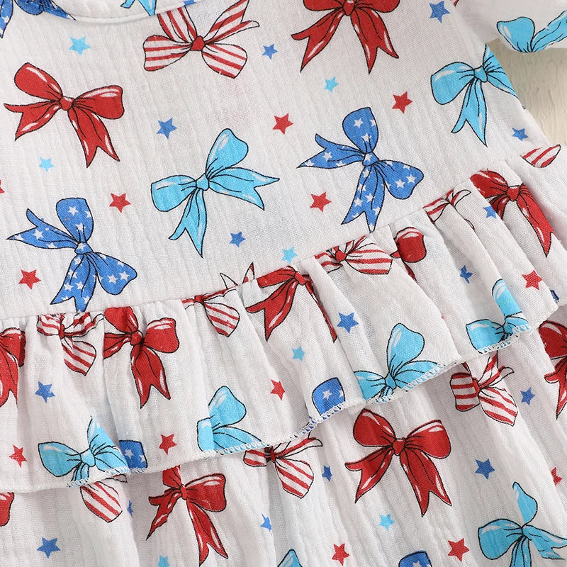 4th of July Bows or Stars And Stripes Romper and Headband Bow