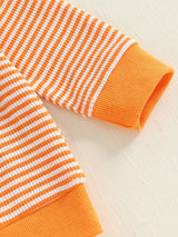 Fall Halloween Pumpkin Sweatshirt with Matching Bottoms