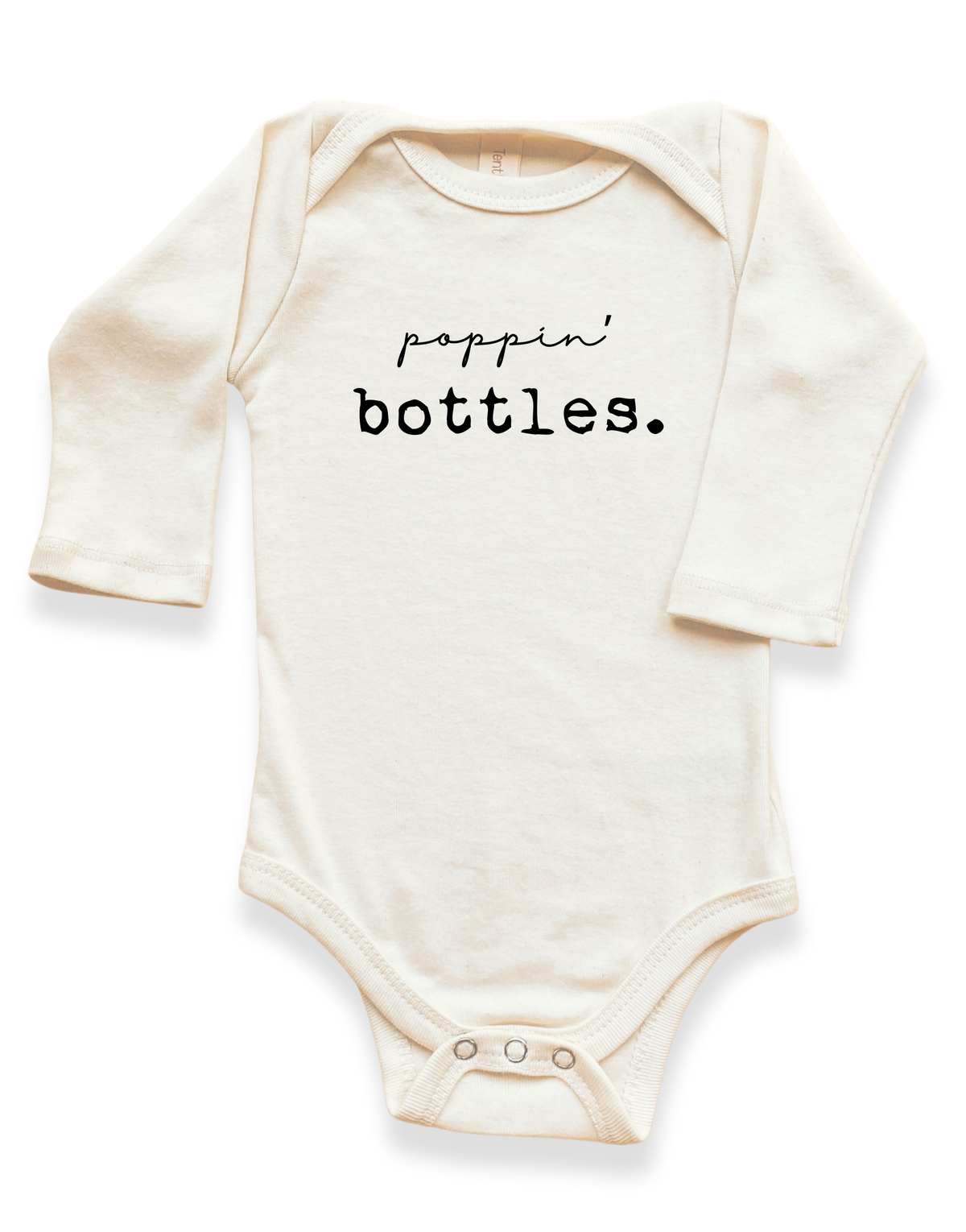 Three Little Tots Poppin Bottles Organic Baby Bodysuit Long Sleeve