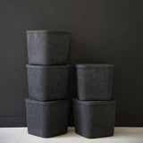Three Little Tots The Sculpted Bin - Original with Lid Set of 3, in Carbon