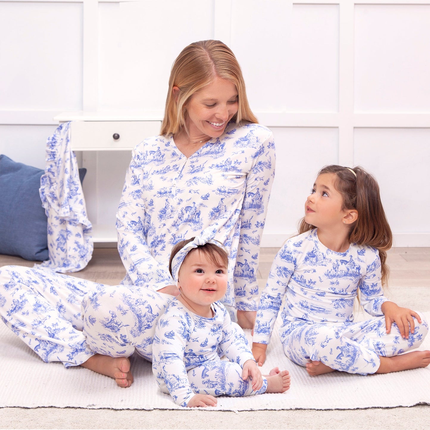 Toile de Jouy Bamboo Zipper Romper