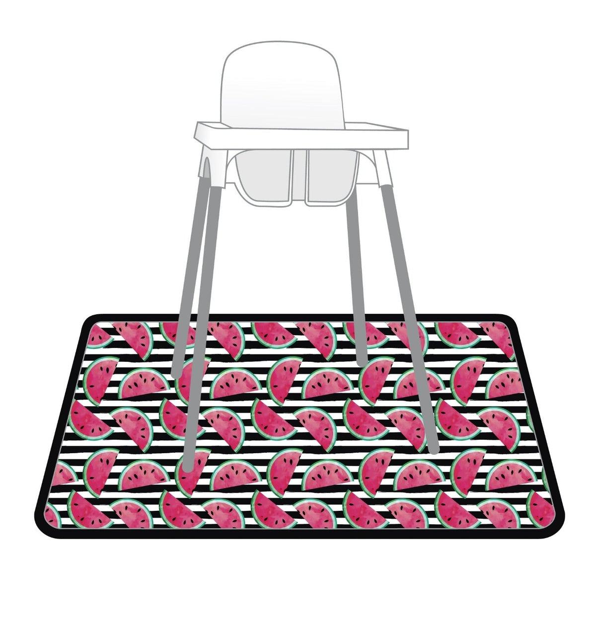 Summer Stripes - Watermelon - Splash Mat - A Waterproof Catch-All for Highchair Spills and More! SALE