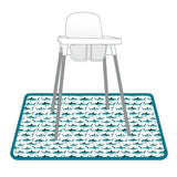 Shark Attack Splash Mat - A Waterproof Catch-All for Highchair Spills and More!