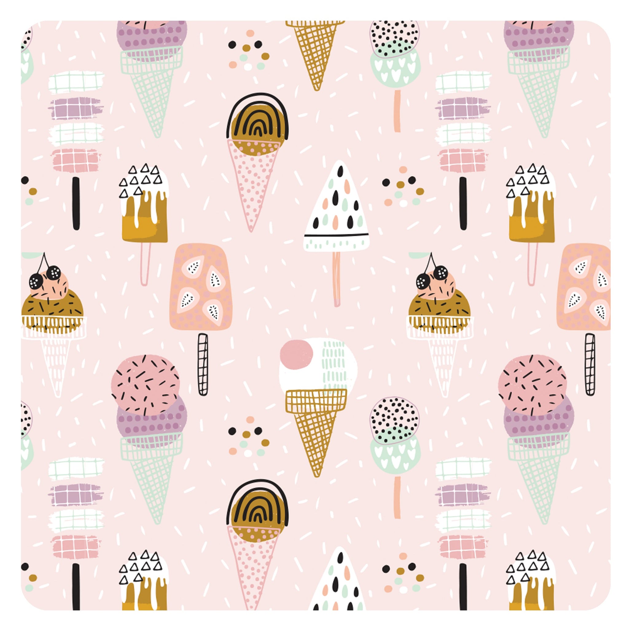 Pink Ice Cream Splash Mat - A Waterproof Catch-All for Highchair Spills and More!