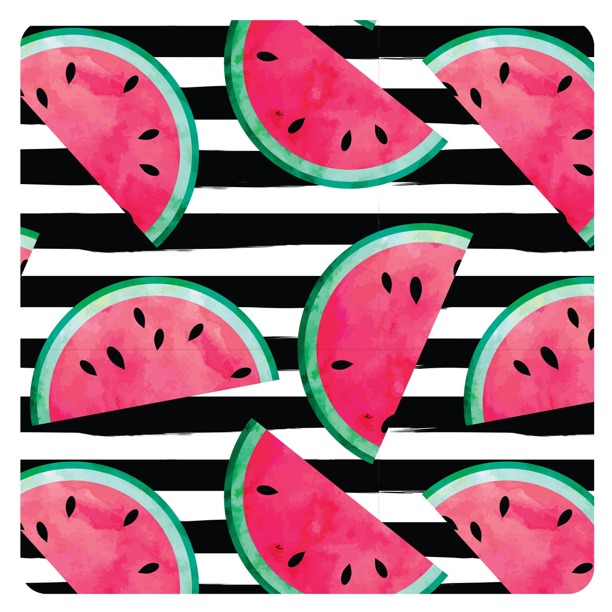 Summer Stripes - Watermelon - Splash Mat - A Waterproof Catch-All for Highchair Spills and More! SALE