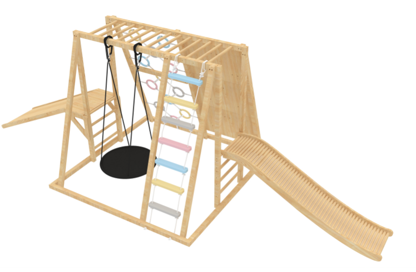 Three Little Tots Wooden Roller Slide - Add on Climber Not Included, additional view