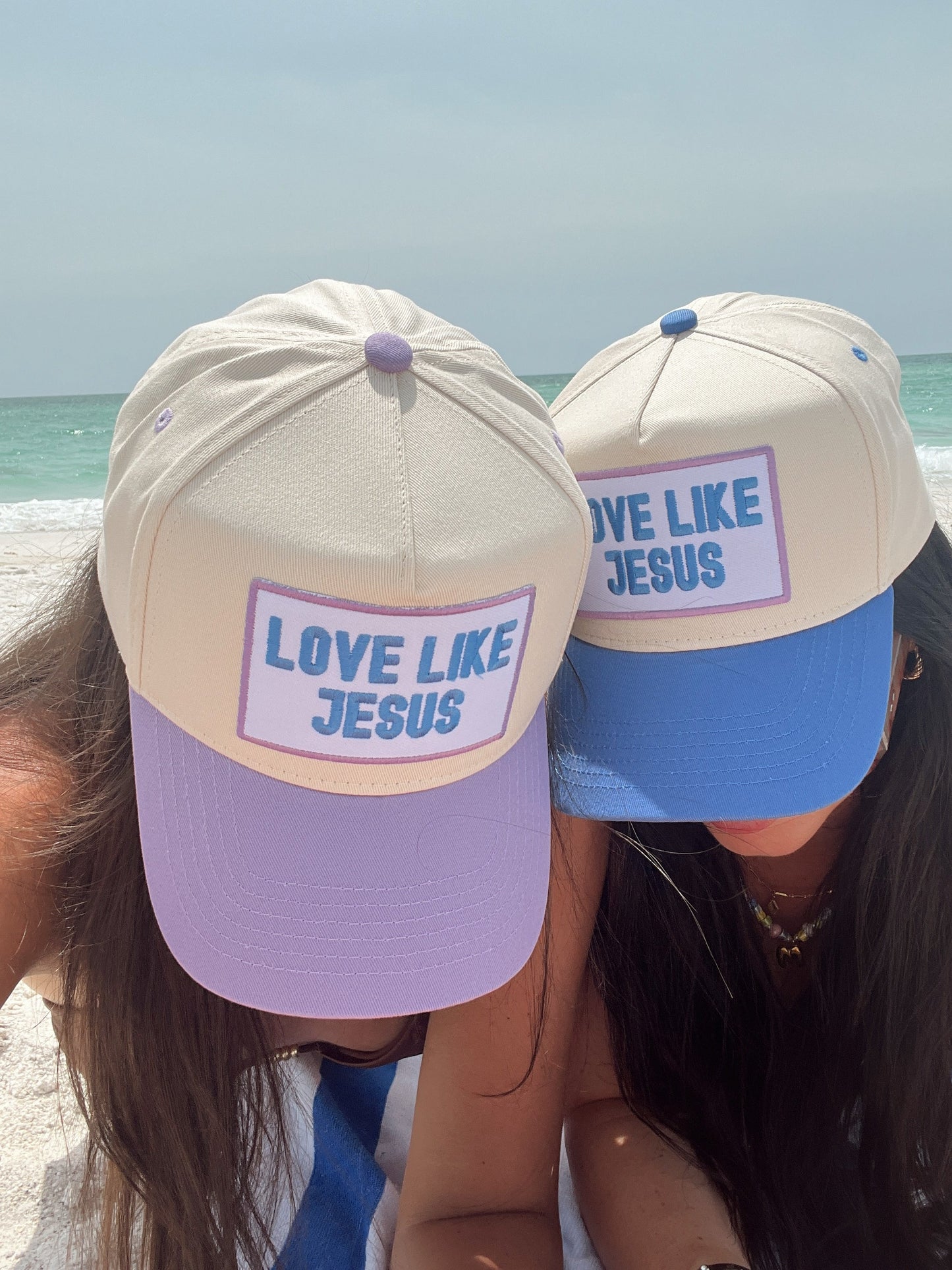Three Little Tots Love like Jesus - Vintage Trucker Hat, alternate angle