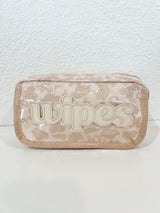 Three Little Tots Wipes Pouch - Clear Coat Bag, in Tan
