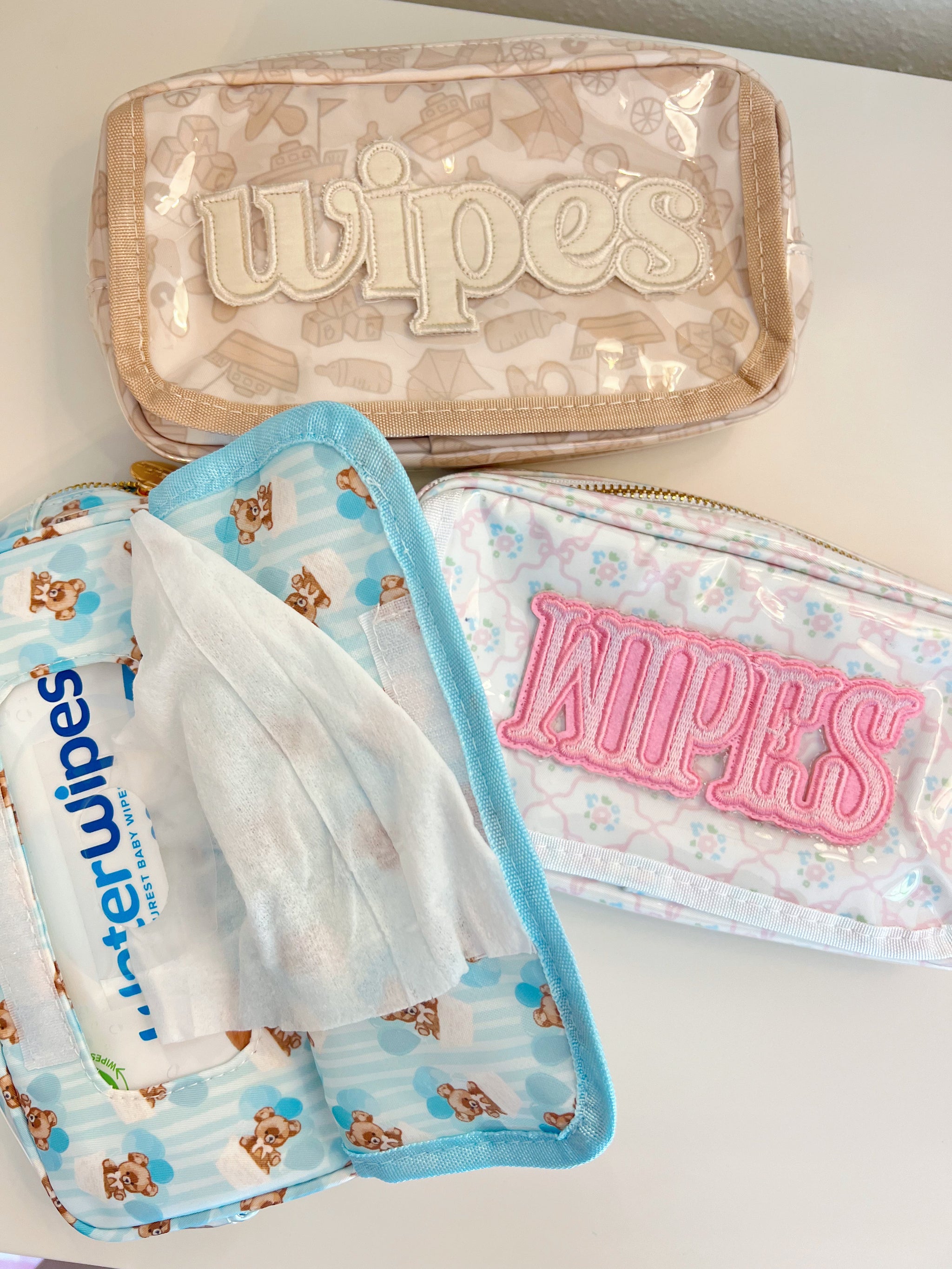Three Little Tots Wipes Pouch - Clear Coat Bag, another angle
