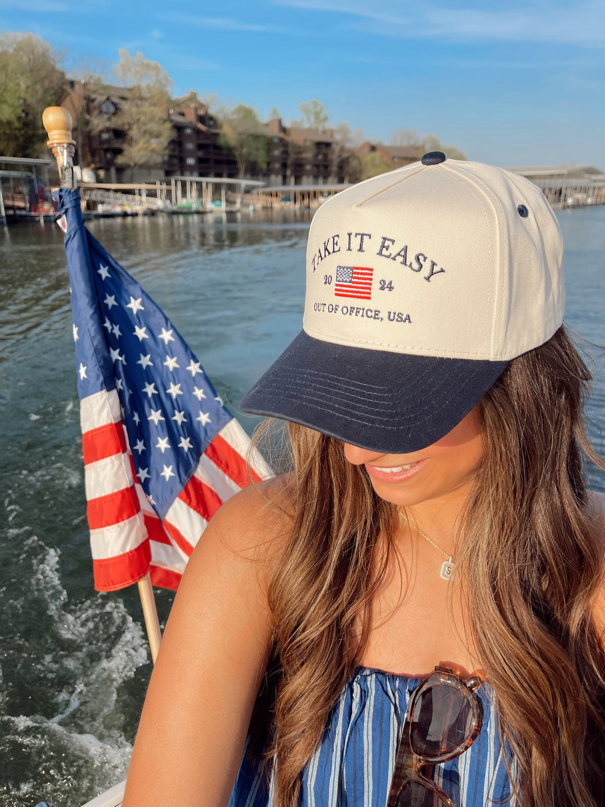 Three Little Tots Take it Easy Vintage Trucker Hat, additional view