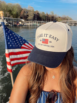Three Little Tots Take it Easy Vintage Trucker Hat, second additional photo